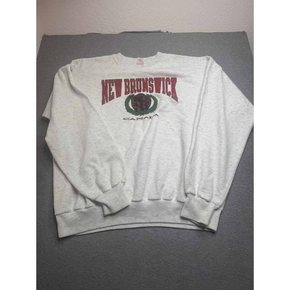 Vintage Sweatshirt Unisex XL New Brunswick Canada White